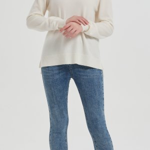 OEM wholesale high quality Women's hand embroidery crewneck cashmere sweater from China