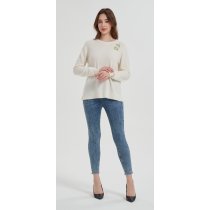 OEM wholesale high quality Women's hand embroidery crewneck cashmere sweater from China