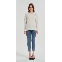 OEM wholesale high quality Women's hand embroidery crewneck cashmere sweater from China