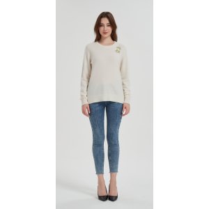 OEM wholesale high quality Women's hand embroidery crewneck cashmere sweater from China