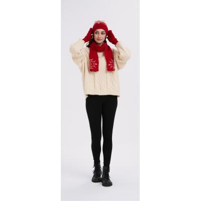 Wholesale  Christmas cashmere-themed Hat, Scarf, and Glove suit from China factory