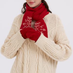 Wholesale  Christmas cashmere-themed Hat, Scarf, and Glove suit from China factory