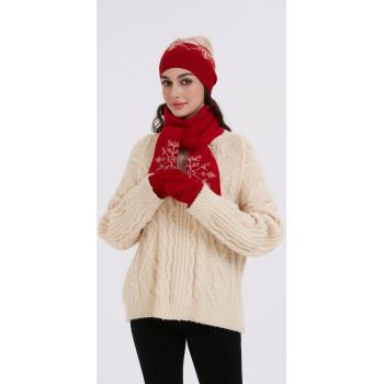 Wholesale  Christmas cashmere-themed Hat, Scarf, and Glove suit from China factory