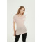 Lady Anti-Bacterial silk cashmere sweater with Short Sleeves in pink color