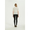 Formal sweater with polo collar knitted by Anti-Bacterial silk cashmere in white color