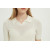 Formal sweater with polo collar knitted by Anti-Bacterial silk cashmere in white color