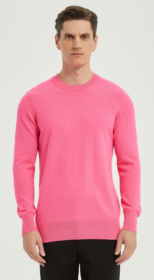 OEM wholesale high quality Men's Neon Cashmere crewneck sweater from China