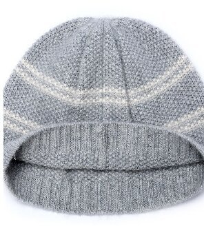 Wholesale Unisex Rib Wool Cashmere Beanie with Stripes