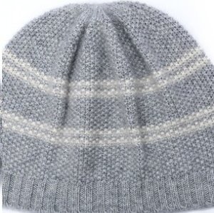 Wholesale Unisex Rib Cashmere Beanie with Stripes