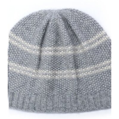 Wholesale Unisex Rib Cashmere Beanie with Stripes