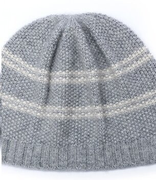 Wholesale Unisex Rib Wool Cashmere Beanie with Stripes