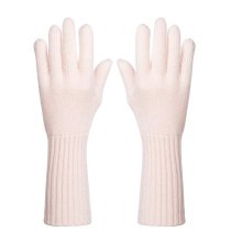 Wholesale Latest Fashion High Quality Pink Cashmere Mittens in Middle Size