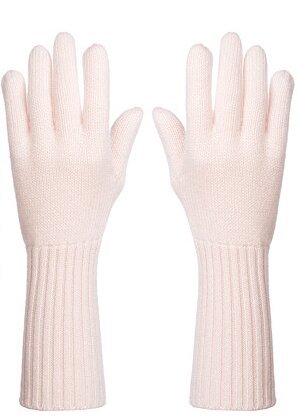 Wholesale Latest Fashion High Quality Pink Cashmere Mittens in Middle Size