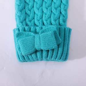 Wholesale High quality Peacock blue cashmere mitten for fall winter china supplier