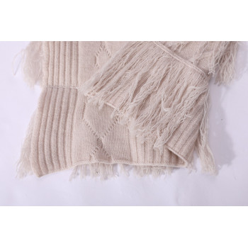 Wholesale Latest Fashion Rib Knit Solid Color Women Cashmere Scarf with Fringes From Chinese Factory