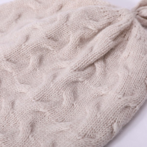 Wholesale Cable Knit High Quality Custom Design With Small MOQ Ladies Cashmere Beanie For Fall