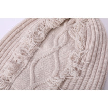 Private Label Small MOQ OEM Design Ladies Pure Cashmere Beanie with Fringes For Fall Winter