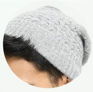 Wholesale Men's solid colour pure cashmere cable hat and scarf suit China manufacturer