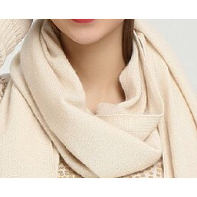 Custom design women's solid colour pure cashmere hat and scarf set China supplier