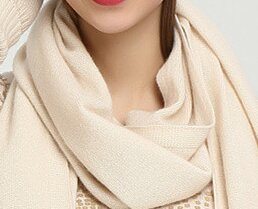 Custom design women's solid colour pure cashmere hat and scarf set China supplier