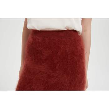 High quality wholesale women latest 100%brushed cashmere midi skirt in reasonable price