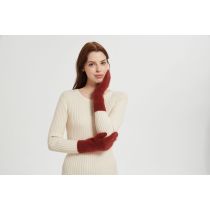 Wholesale high end women's 100%Brushed Cashmere Gloves for fall winter from China