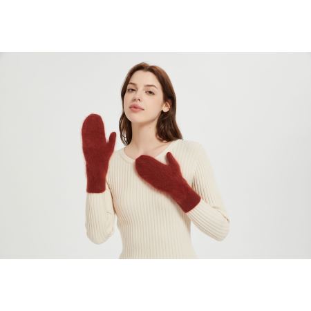 Wholesale high end women's 100%Brushed Cashmere Gloves for fall winter from China