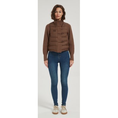 Wholesale high quality women short brown cashmere down jacket from Chinese manufacture
