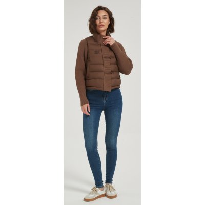 Wholesale high quality women short brown cashmere down jacket from Chinese manufacture