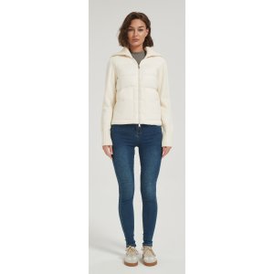 Wholesale high quality women solid-color wool cashmere down jacket from China