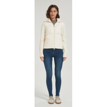 Wholesale high quality women solid-color wool cashmere down jacket from China