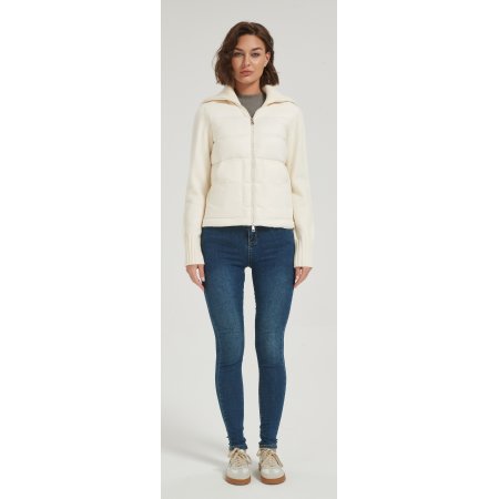 Wholesale high quality women solid-color wool cashmere down jacket from China
