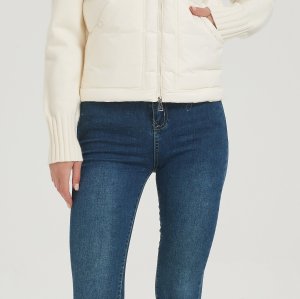 Wholesale high quality women solid-color wool cashmere down jacket from China