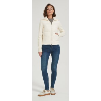 Wholesale high quality women solid-color wool cashmere down jacket from China