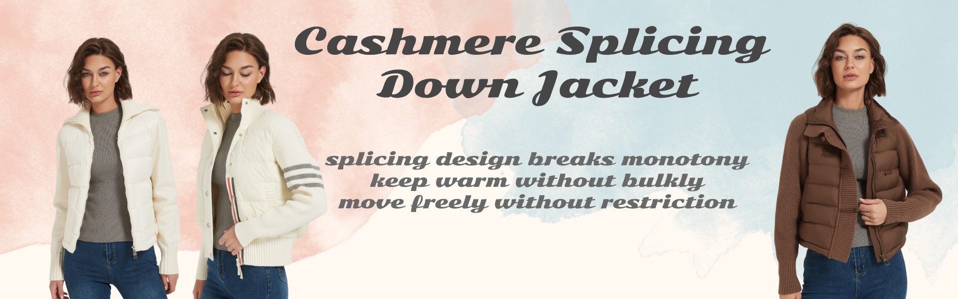 Cashmere Splicing Down Jacket