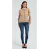 New design women khaki button-style cashmere down jacket from China