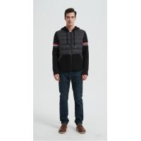New design men's hooded striped warm cashmere down jacket from China