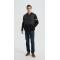 New design men's hooded striped warm cashmere down jacket from China