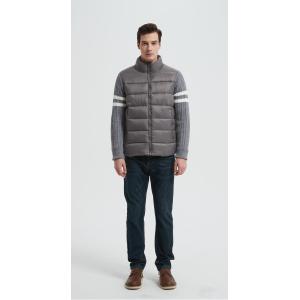Wholesale high quality men's knitted panel stand-collar down jacket from Chinese