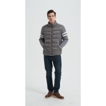 Wholesale high quality men's knitted panel stand-collar down jacket from Chinese