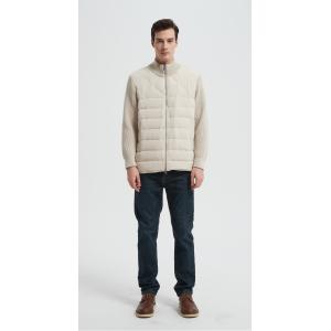 Wholesale custom design men's white zip-up casual down jacket from Chinese factory