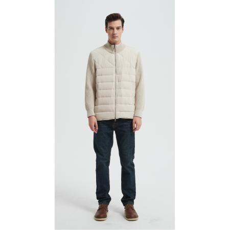 Wholesale custom design men's white zip-up casual down jacket from Chinese factory