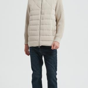 Wholesale custom design men's white zip-up casual down jacket from Chinese factory