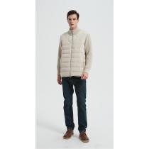 Wholesale custom design men's white zip-up casual down jacket from Chinese factory