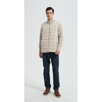 Wholesale custom design men's white zip-up casual down jacket from Chinese factory