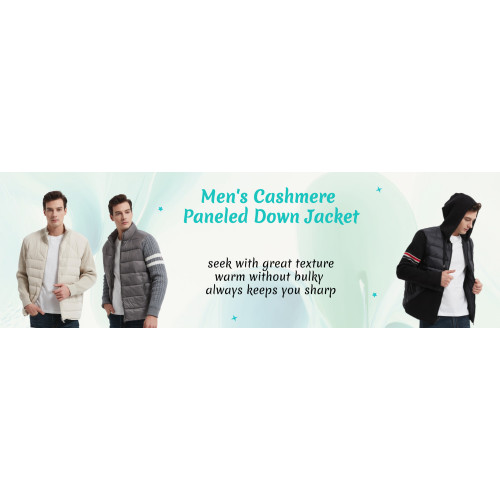 Men's Cashmere Paneled Down Jacket