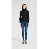 New arrival high quality wholesale Women's Lurex Cashmere Turtleneck Sweater with White Label Service from Chinese factory