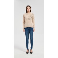 New arrival OEM Women's Sequin Embroidery Cashmere Sweater from Chinese manufacturer