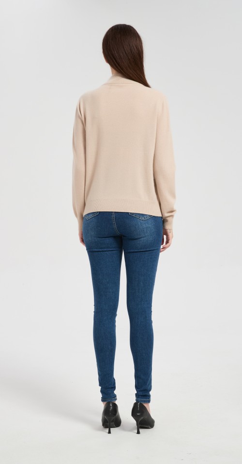 Wholesale custom design women's sequin embroidery cashmere sweater from Chinese factory