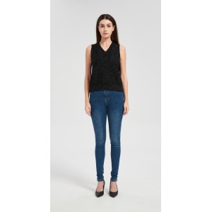New arrival wholesale custom design Women's Lurex Cashmere Sweater Vest with White Label Service from China